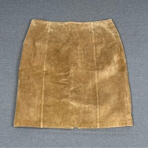Vintage Suede Leather Cleo Tan mini  Skirt
